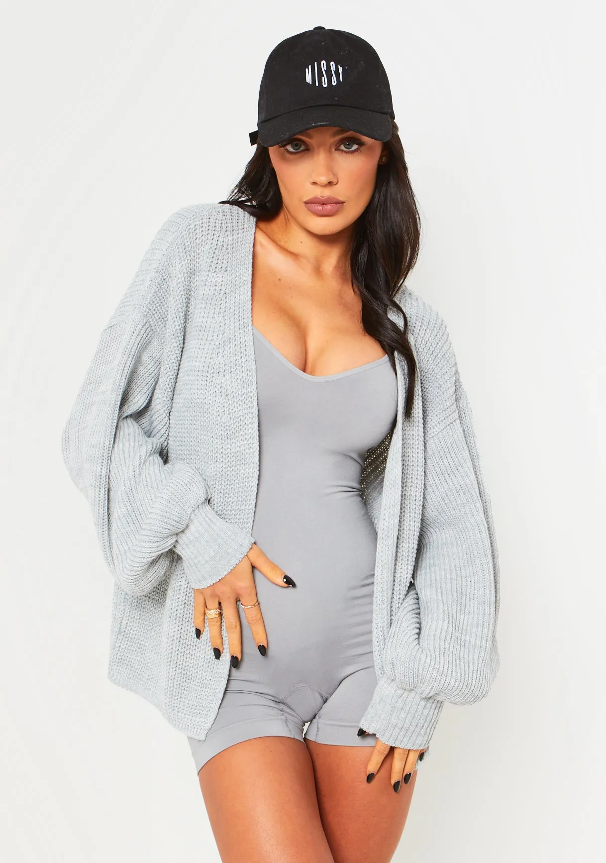 Jessica Grey Balloon Sleeve Cardigan