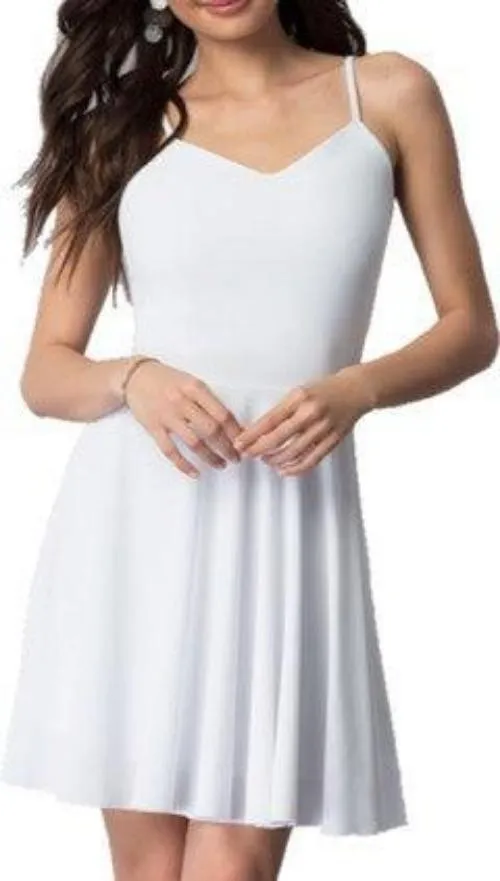Juniors V-Neck Party Dress With Strappy Back