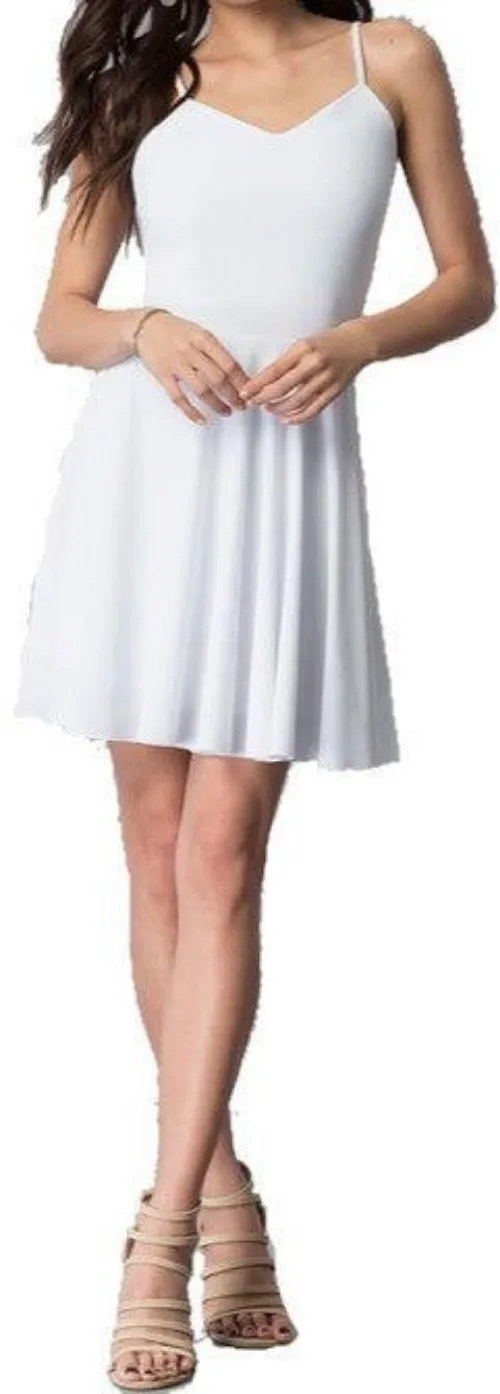Juniors V-Neck Party Dress With Strappy Back