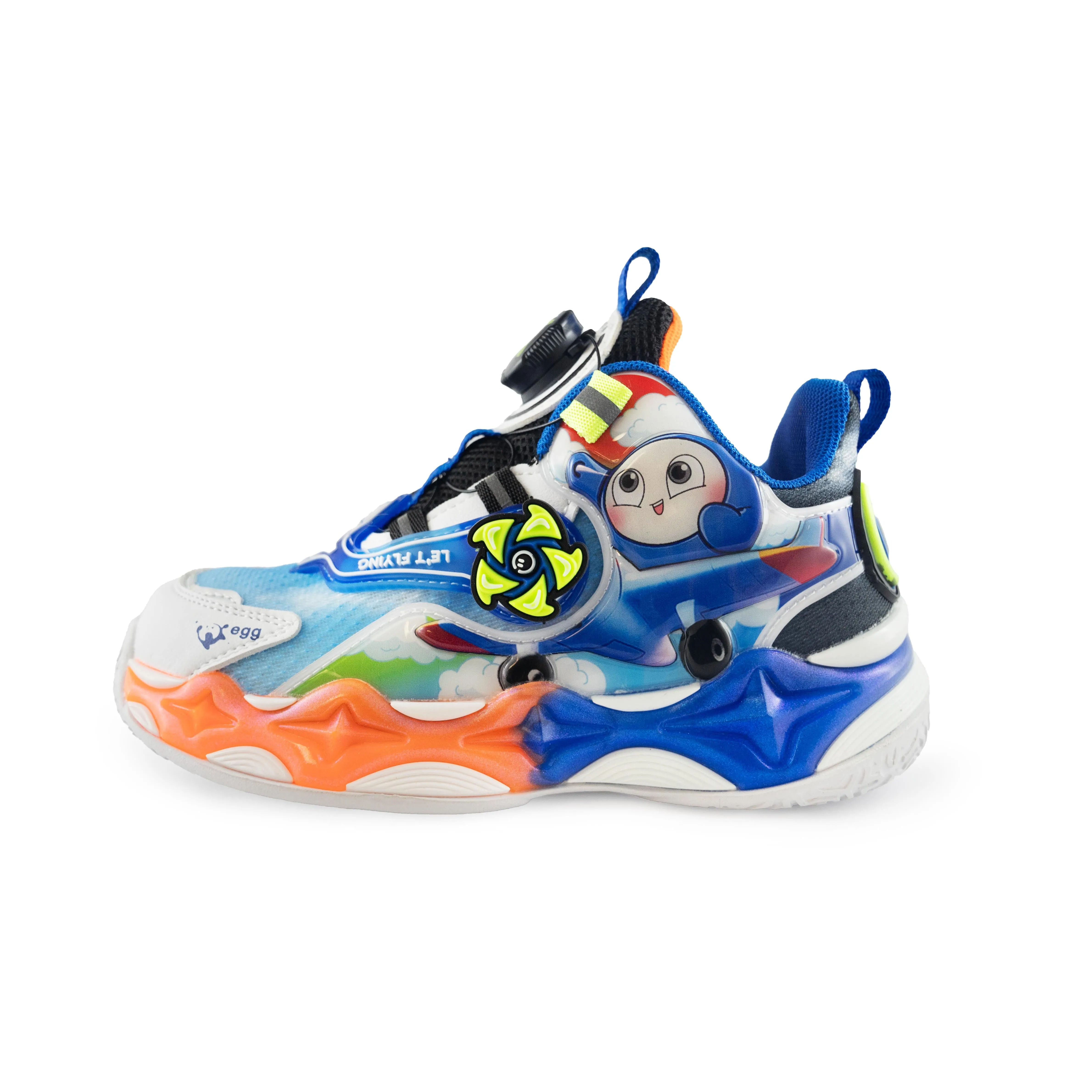 Kids' Sneakers with Rotating Buckle and Flywheel – 6261Blue