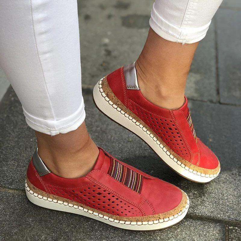 Laamei Leather Loafers Shoes Women  Sneaker Casual Comfortable Lady Loafers
