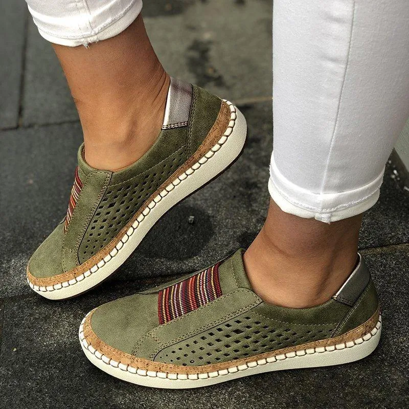 Laamei Leather Loafers Shoes Women  Sneaker Casual Comfortable Lady Loafers