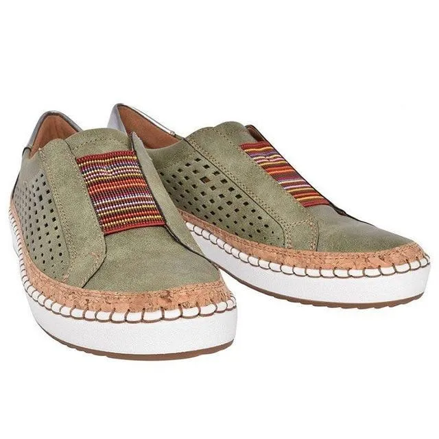 Laamei Leather Loafers Shoes Women  Sneaker Casual Comfortable Lady Loafers