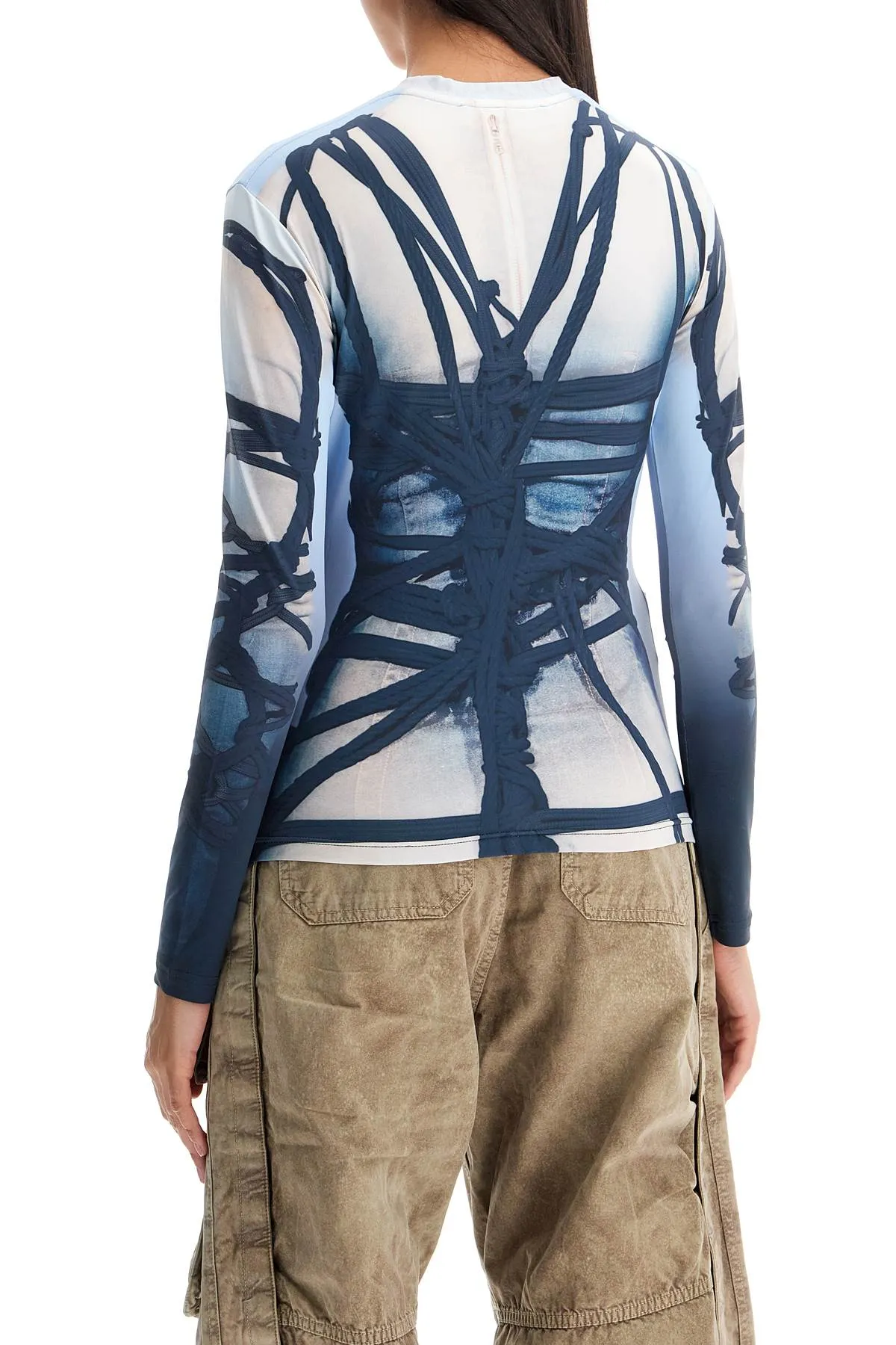 long-sleeved bondage print 104TO012 J104 BLUE/BLACK