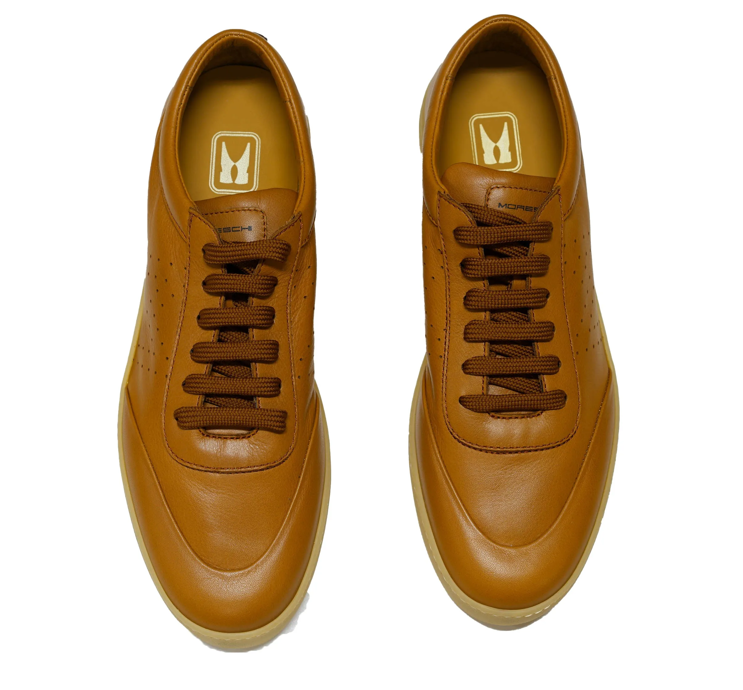 Moreschi Men's Brown Pecan Leather Sneaker 44428 40% OFF