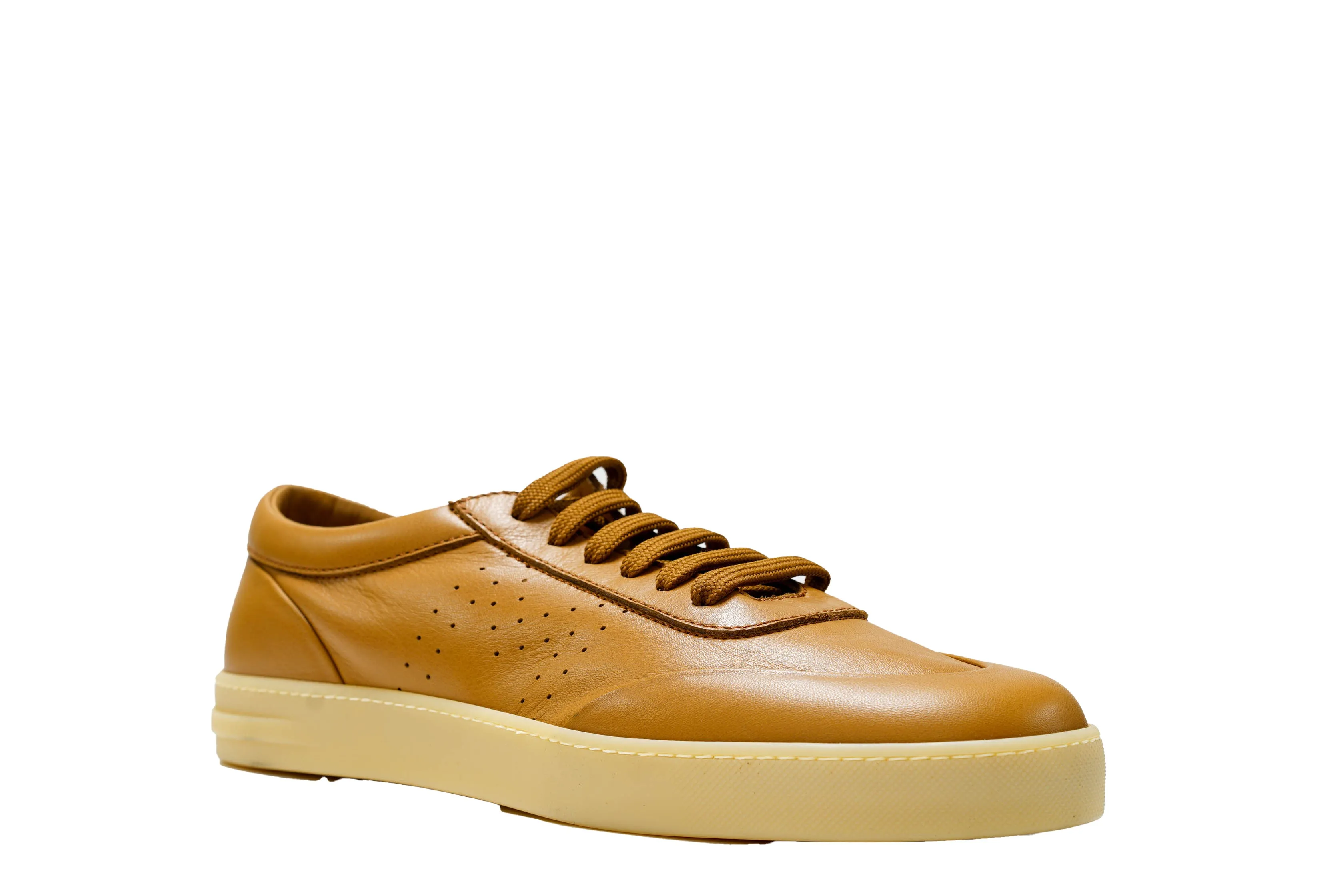 Moreschi Men's Brown Pecan Leather Sneaker 44428 40% OFF