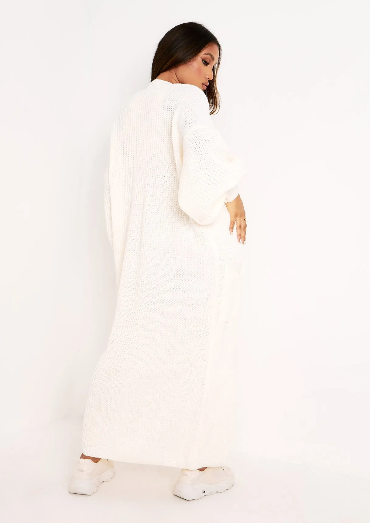 Nathalie Ivory Balloon Sleeve Knitted Cardigan