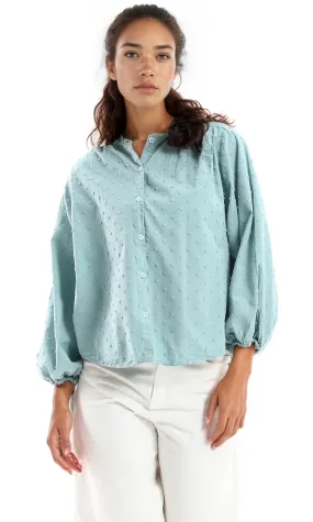 O157129 Dark Mint Stitched Relaxed Shirt