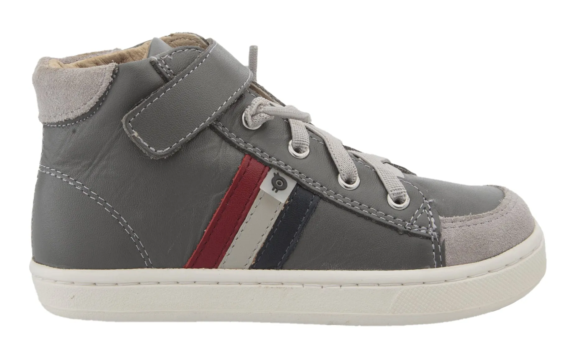 Old Soles Boy's & Girl's  Glambo High Top Leather Sneakers - Grey/Navy/Gris/Red