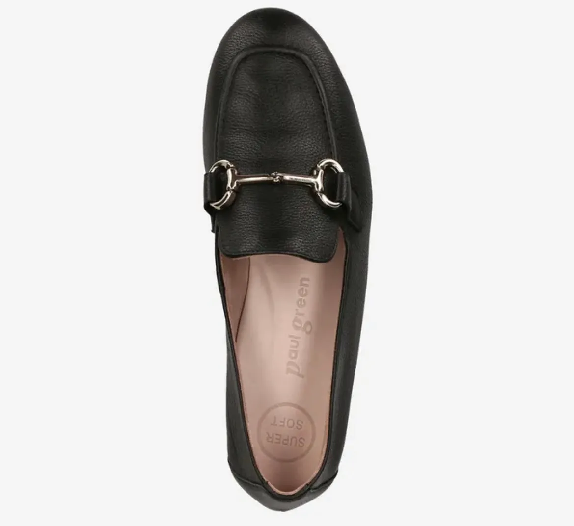 Paul Green black leather loafers