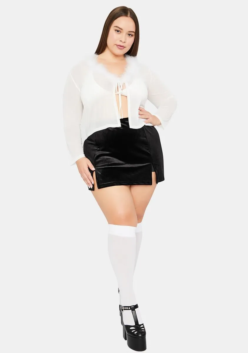 Plus Chill By The Fire Tie Front Cardigan