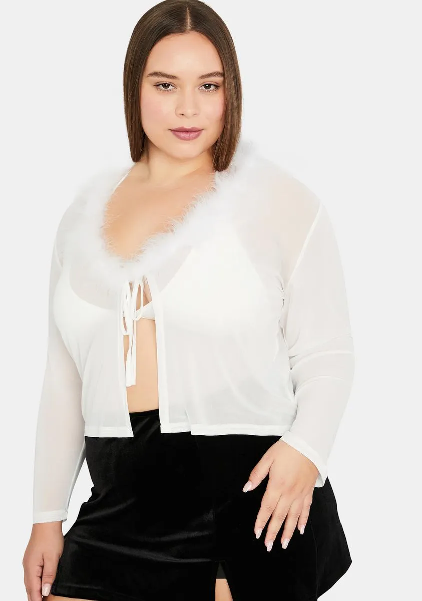 Plus Chill By The Fire Tie Front Cardigan