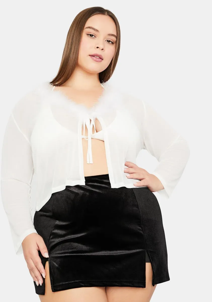 Plus Chill By The Fire Tie Front Cardigan