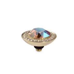Qudo Tondo Deluxe 13mm Gold Topper - Light Colorado Topaz Shimmer