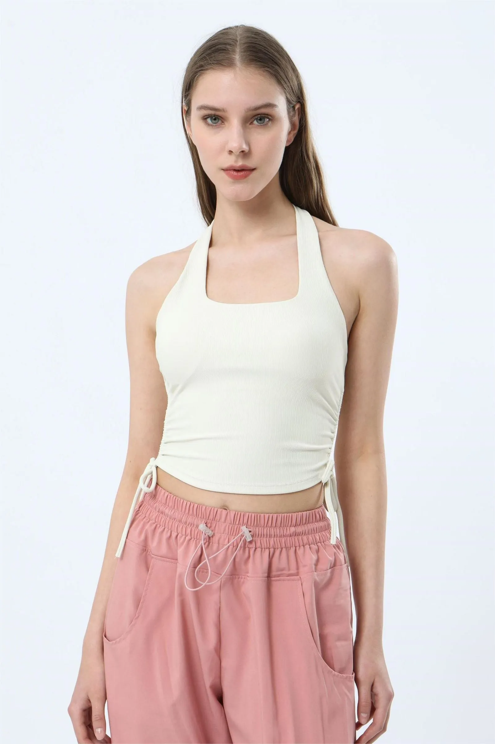 Ribbed Halter Neck Tank Tops
