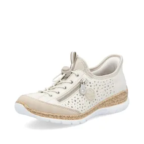 Rieker Women's Eikezip Perf Sneakers- Cream