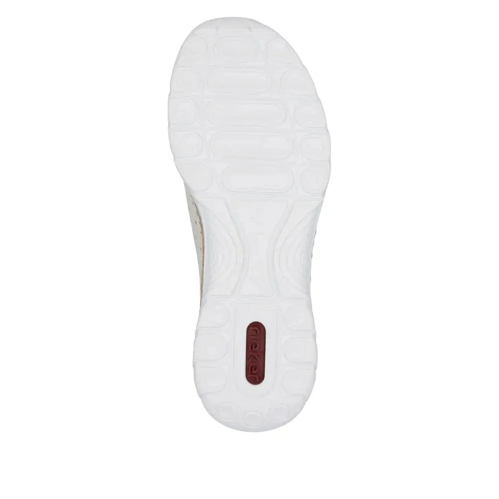 Rieker Women's Eikezip Perf Sneakers- Cream