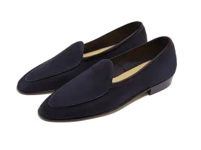 Sagan Classic Loafers in Midnight Navy Asteria Suede with Leather Sole