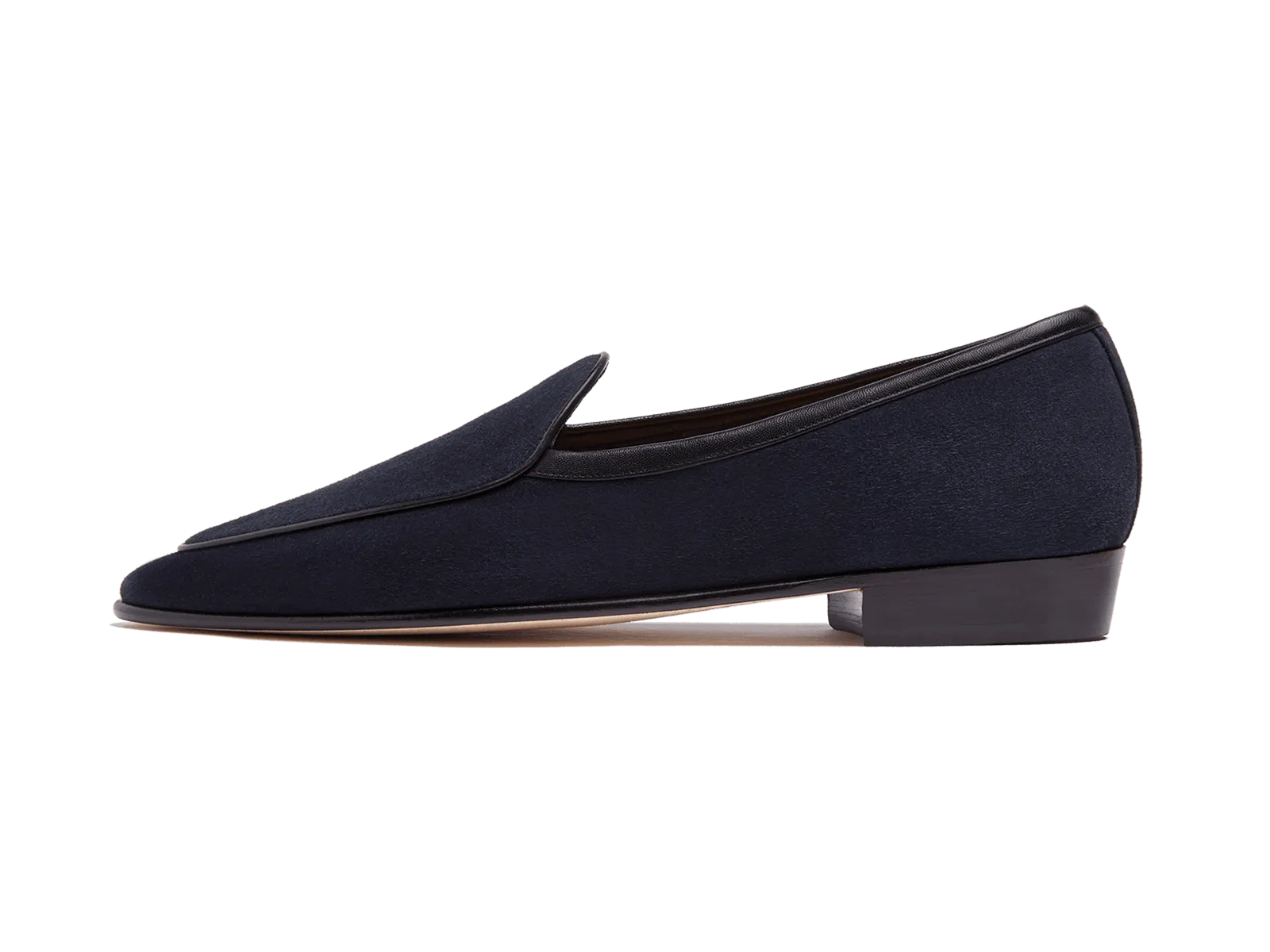Sagan Classic Loafers in Midnight Navy Asteria Suede with Leather Sole