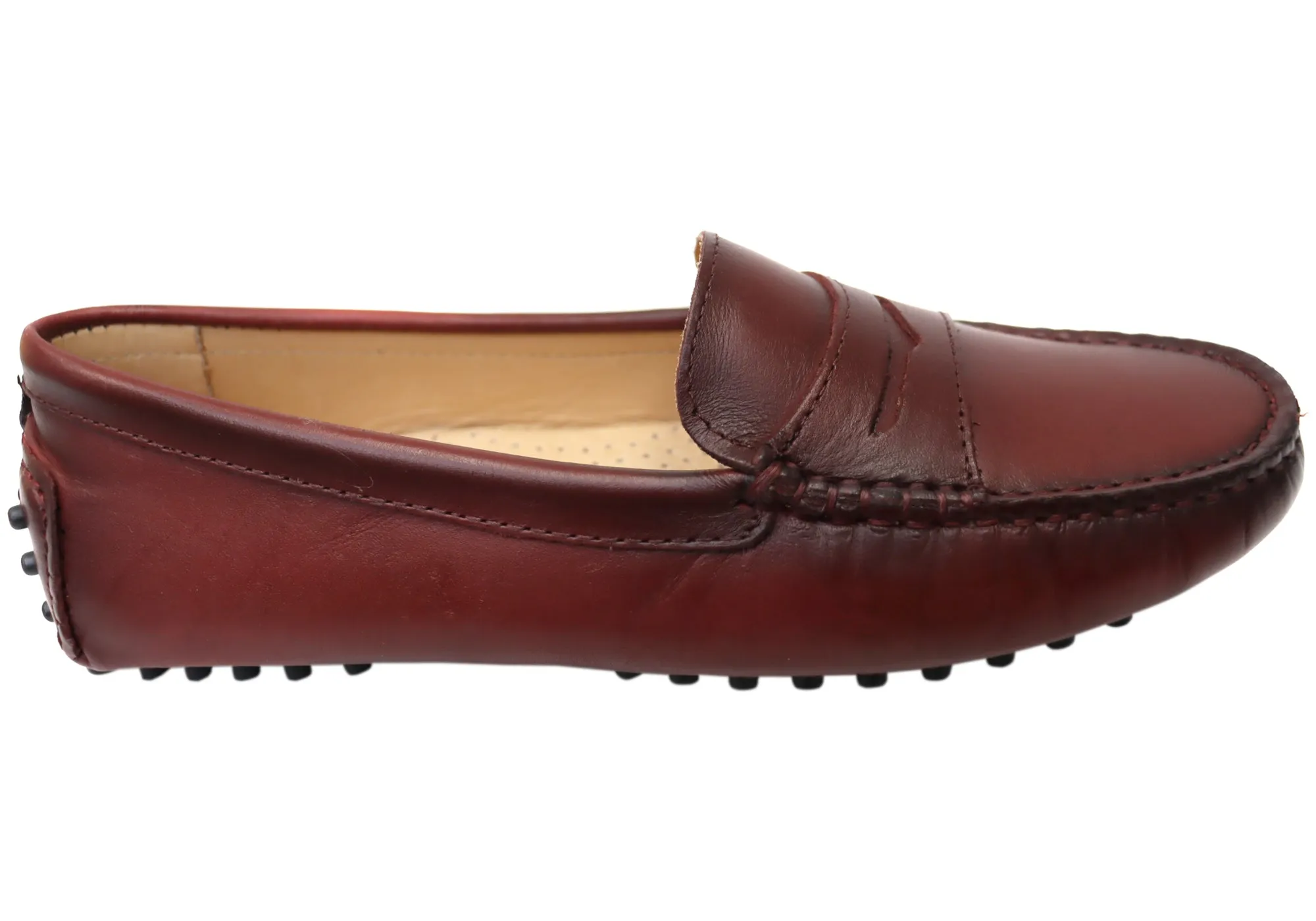 Savelli Stephanie Womens Comfort Leather Loafer Shoes Made In Brazil