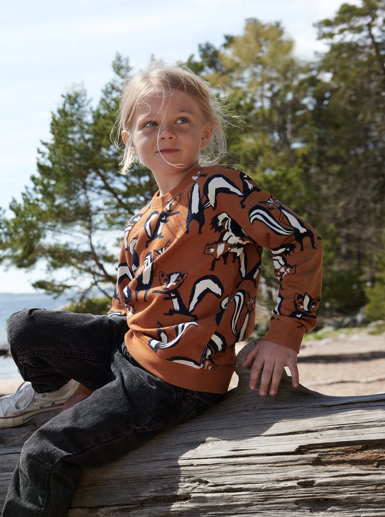 Skunk Print Kids Sweatshirt