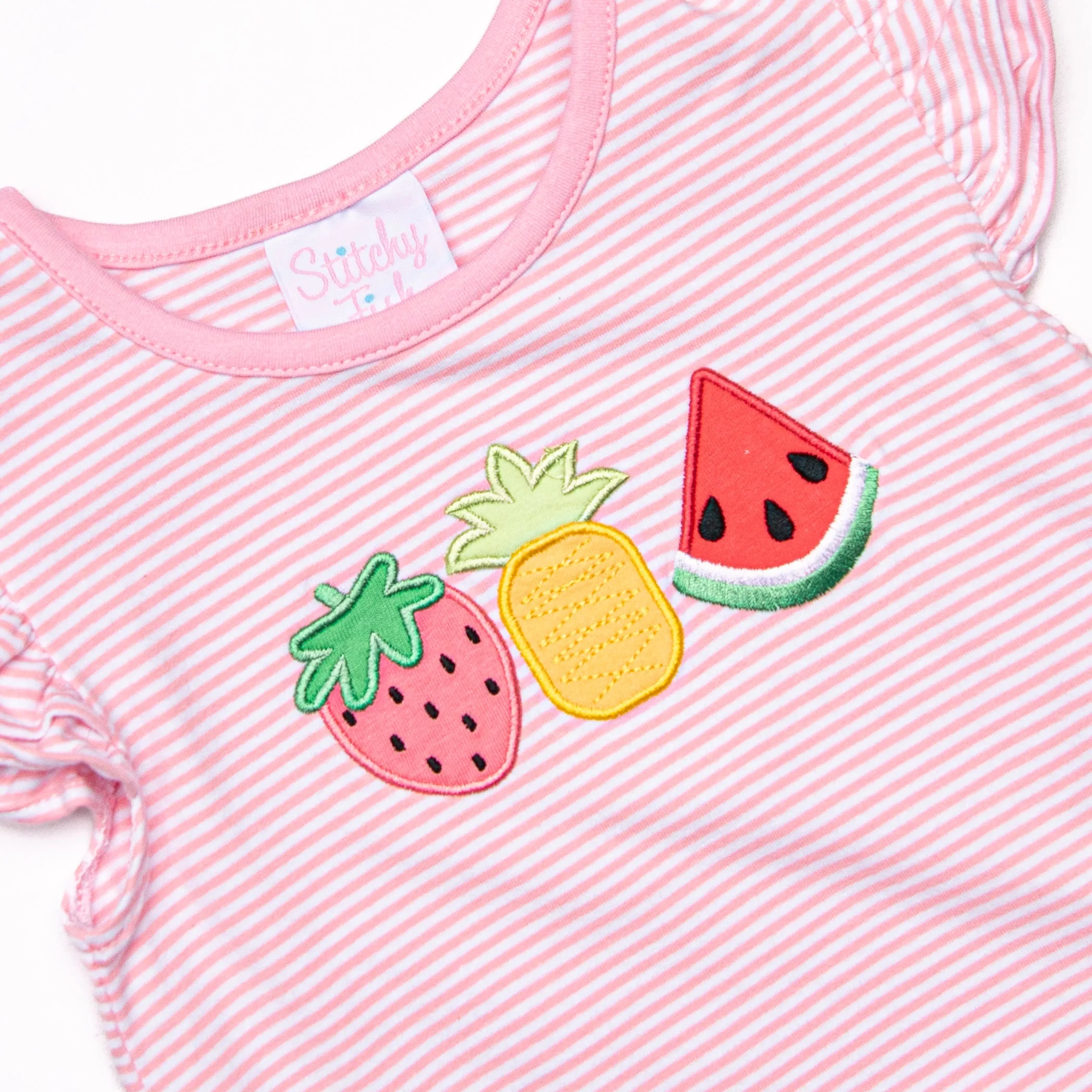 Spring Snacks Applique Top, Pink
