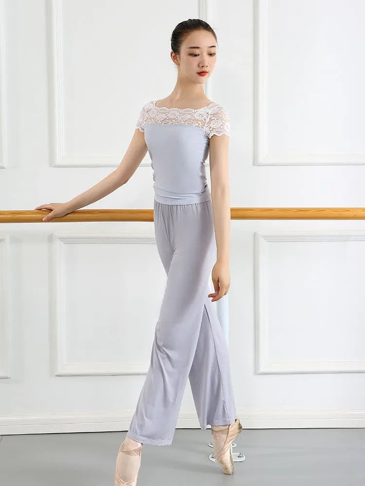 Summer Dance Clothes Tops Lace Short-sleeved Ballet Practice Clithes