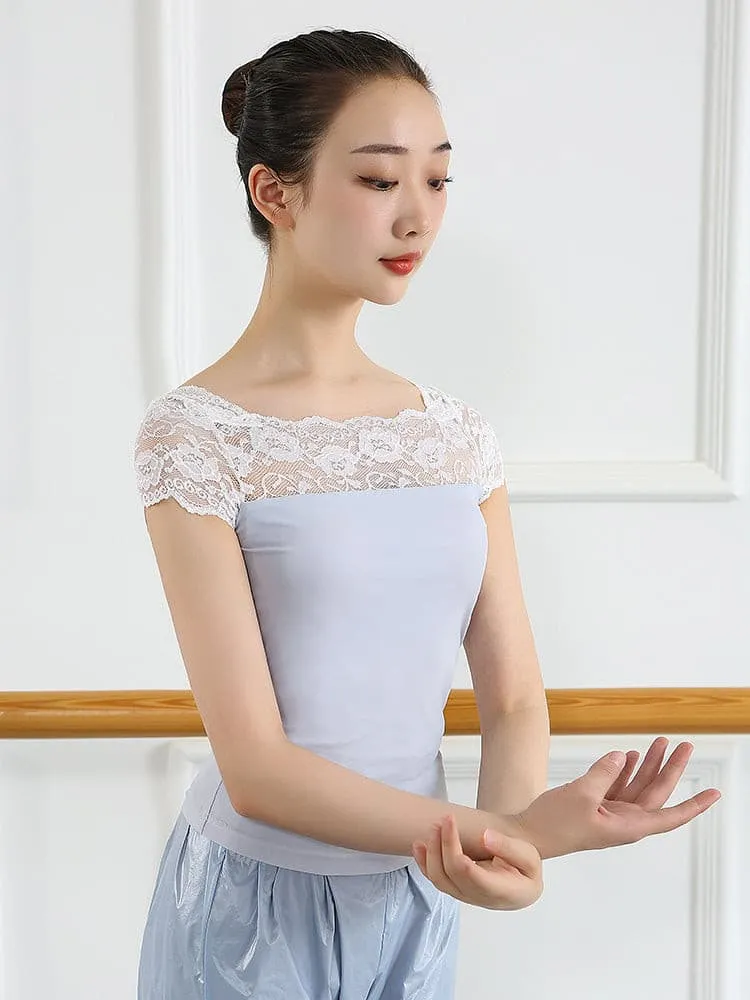 Summer Dance Clothes Tops Lace Short-sleeved Ballet Practice Clithes