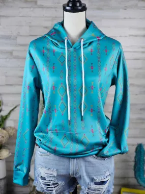 Teal Aztec Hoodie