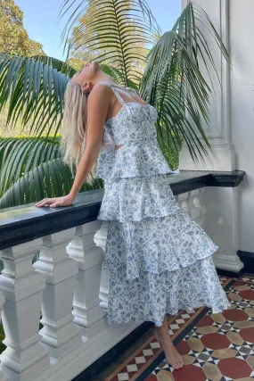 TIE UP TIERED SKIRT MAXI DRESS