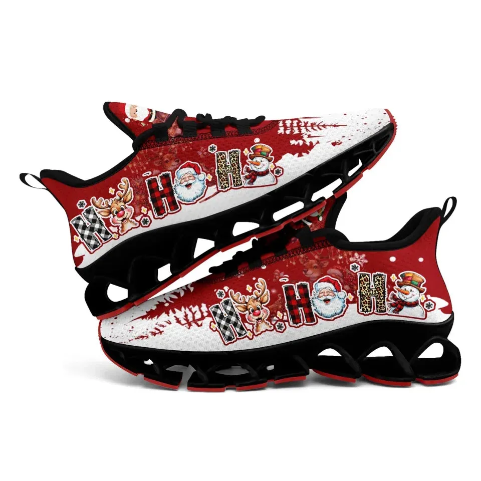 Unique Gift,Personalized Xmas Cloud Sneakers, Custom Reindeer & Snow Shoes,  Best Christmas Gift
