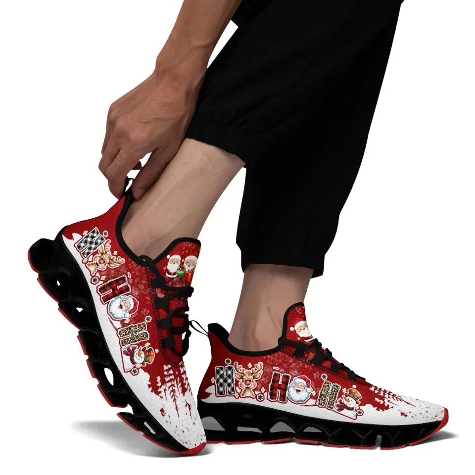 Unique Gift,Personalized Xmas Cloud Sneakers, Custom Reindeer & Snow Shoes,  Best Christmas Gift