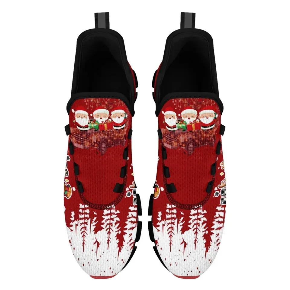 Unique Gift,Personalized Xmas Cloud Sneakers, Custom Reindeer & Snow Shoes,  Best Christmas Gift