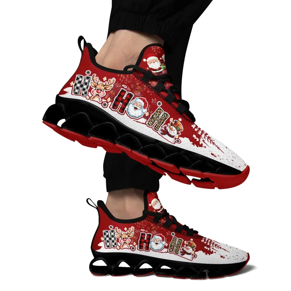 Unique Gift,Personalized Xmas Cloud Sneakers, Custom Reindeer & Snow Shoes,  Best Christmas Gift