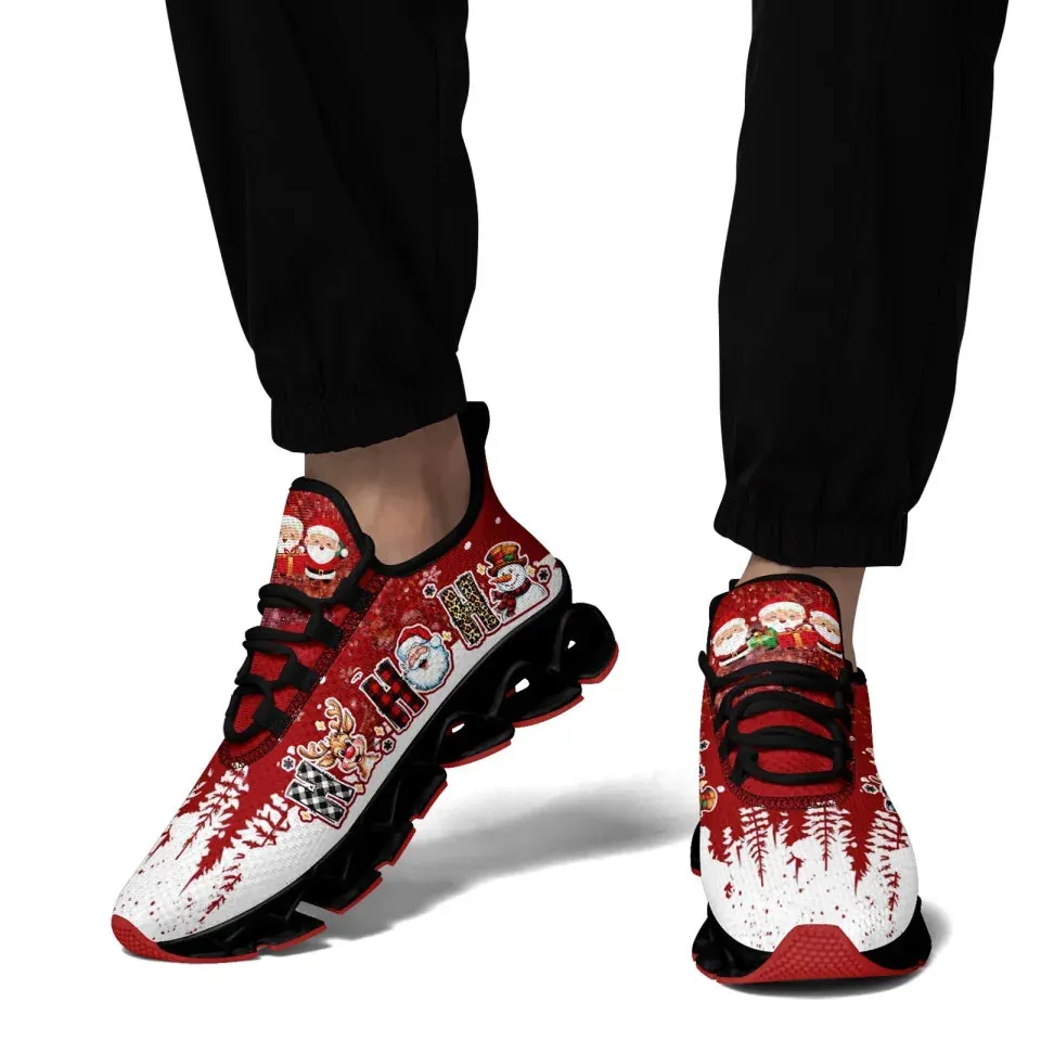 Unique Gift,Personalized Xmas Cloud Sneakers, Custom Reindeer & Snow Shoes,  Best Christmas Gift