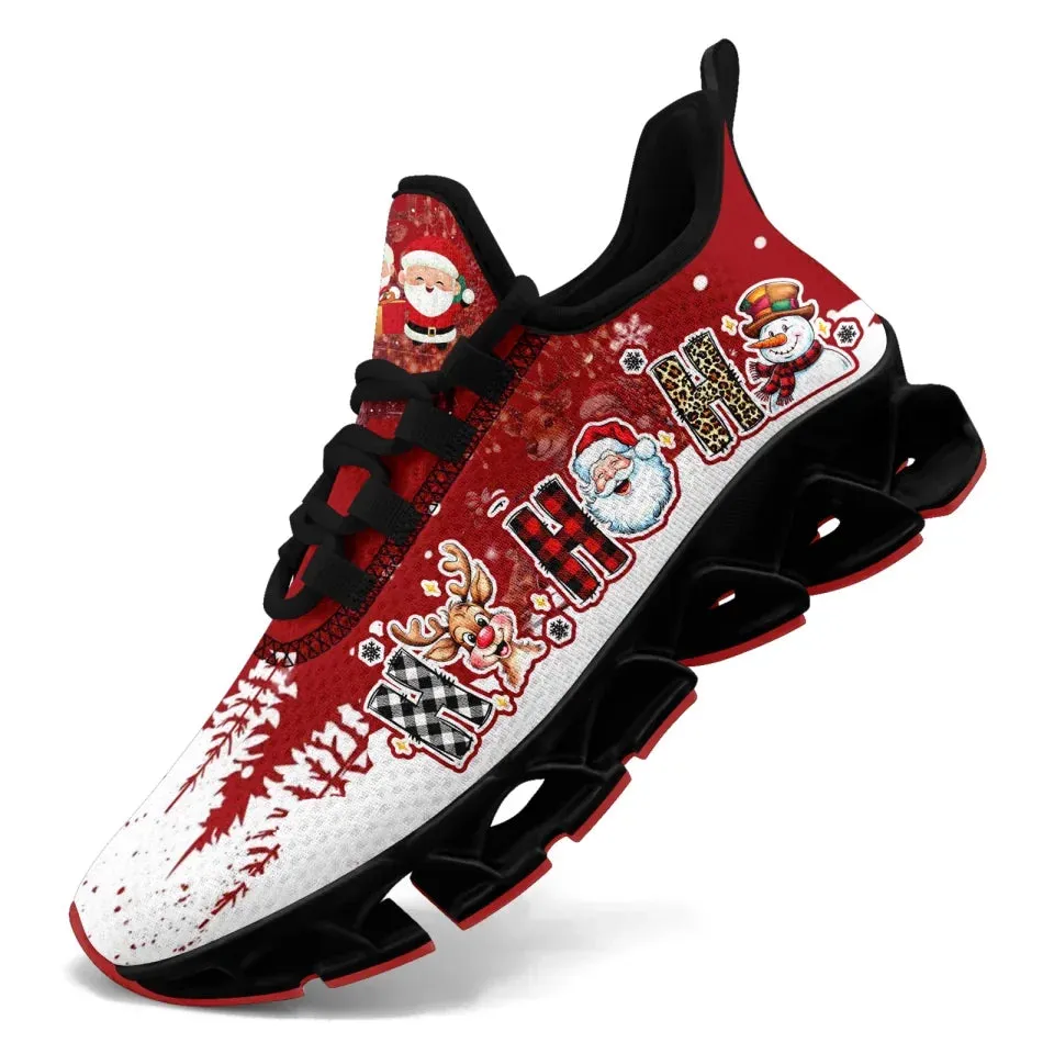 Unique Gift,Personalized Xmas Cloud Sneakers, Custom Reindeer & Snow Shoes,  Best Christmas Gift