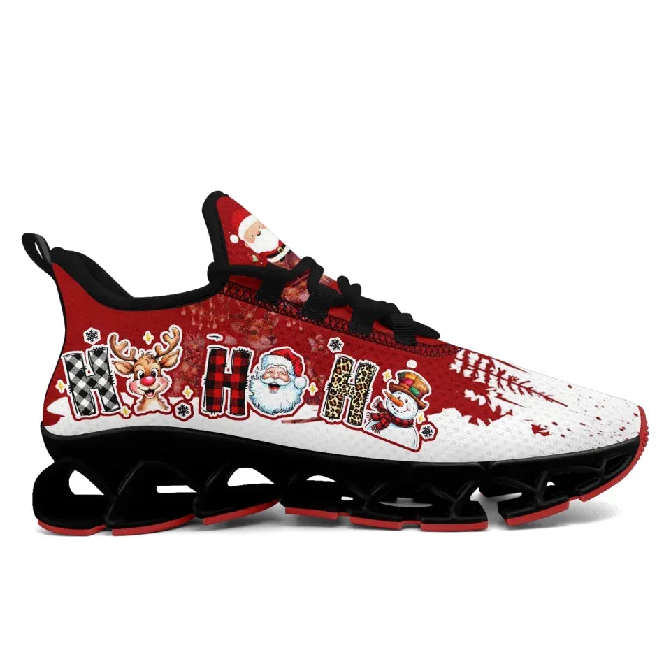 Unique Gift,Personalized Xmas Cloud Sneakers, Custom Reindeer & Snow Shoes,  Best Christmas Gift